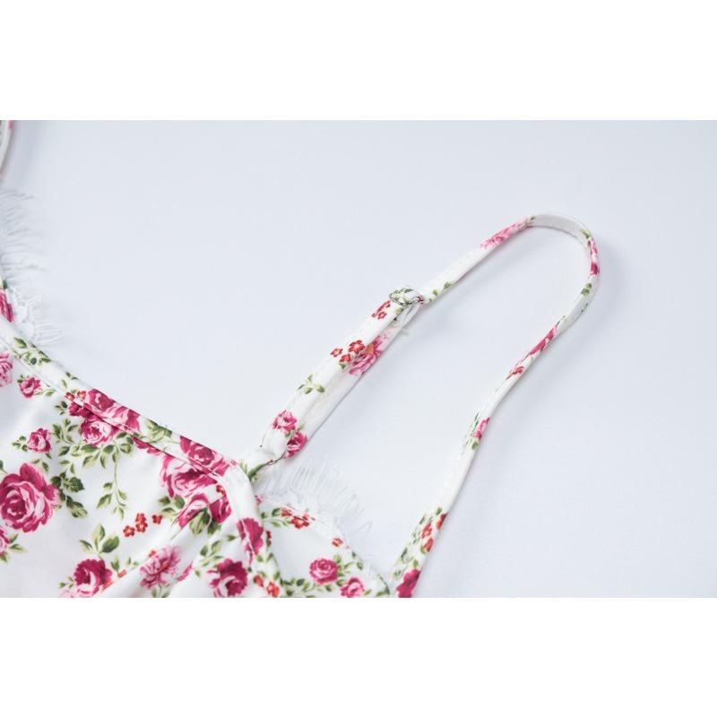 Summer Small Floral Split Halter Dresses for Women