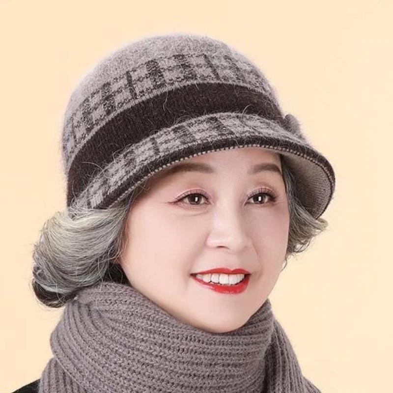 Women Dome Bow Bucket Cap for Women Winter Warm Windproof Beret Fashion Elegant Mother's Top Hat