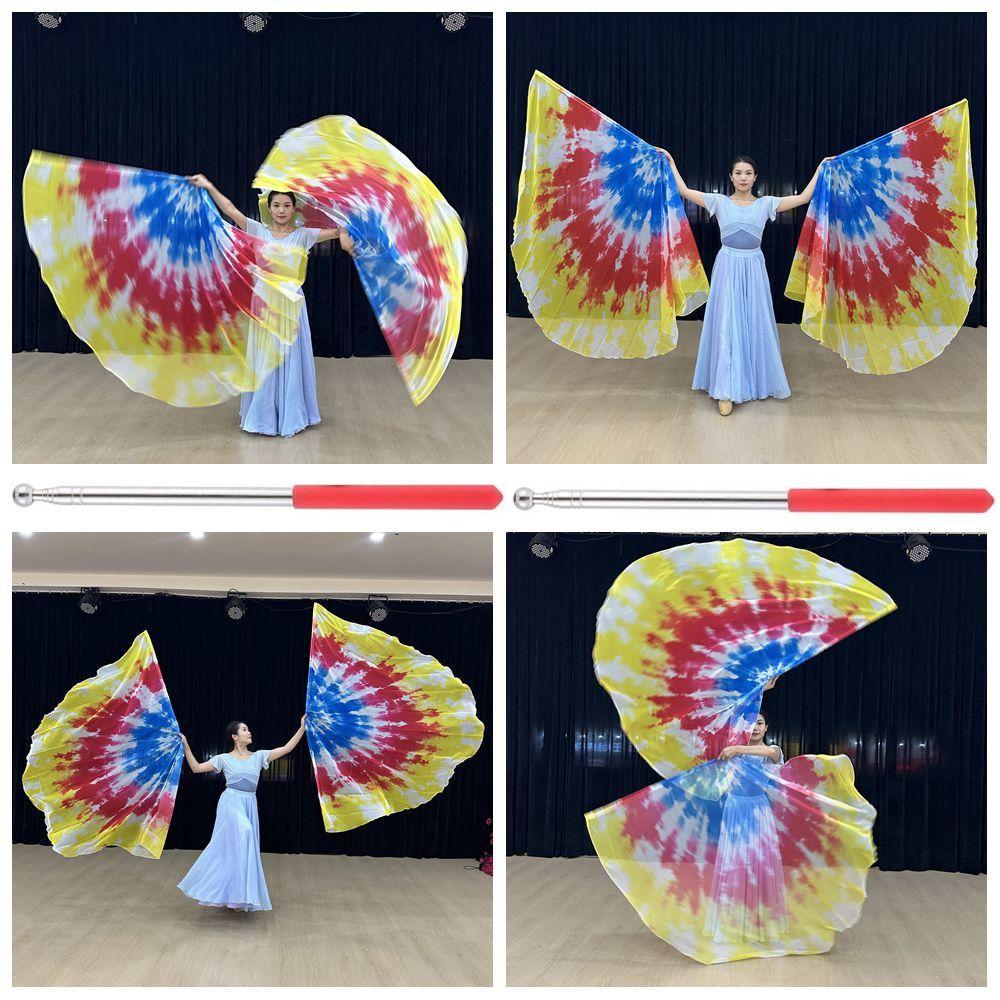 Scalable Rods Rectangle Flags with Telescopic Sticks Dance Props Dance Performance