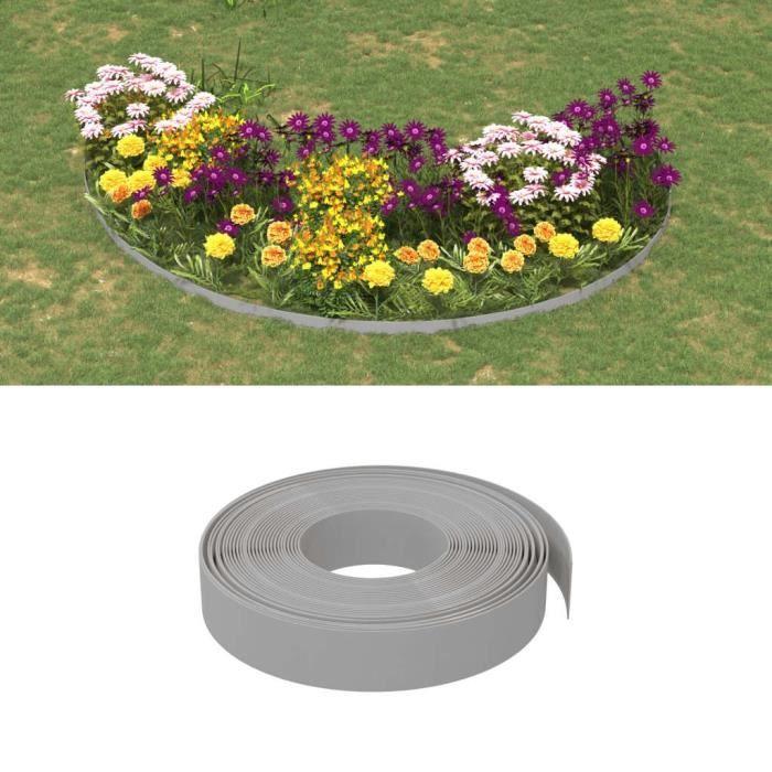 VidaXL Garden Edging 3 Pcs Grey 10 M 10 Cm Polyethylene 3155429
