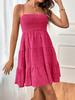 2024 One-Shoulder Solid Color Textured Dress - Versatile Summer Women's Fashion