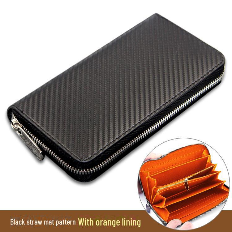 Straw Pattern Microfiber Leather Wallet for Men and Women - Customizable Design