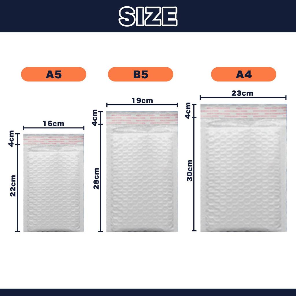 Sac Taske Cushioning Envelopes, Air-Filled Packaging, Cushioning Bags, Packaging, with Tape (A5, 100 Sheets)