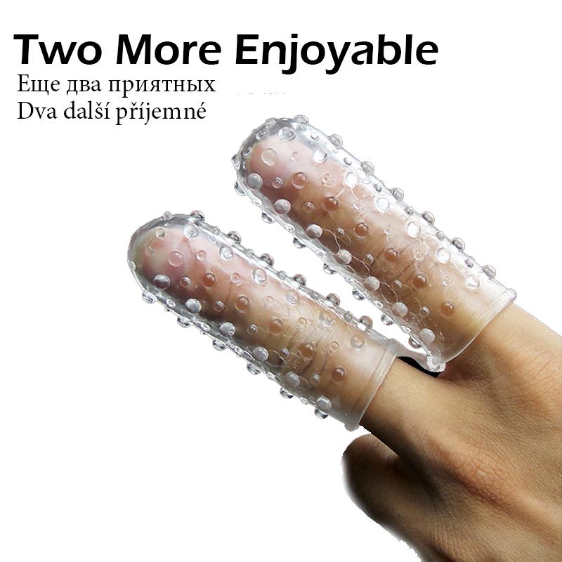2Pc Sex Finger Sleeves Clitoris Vibrator Sex Toys For Woman Stimulator Vagina Strapon Sex Erotic