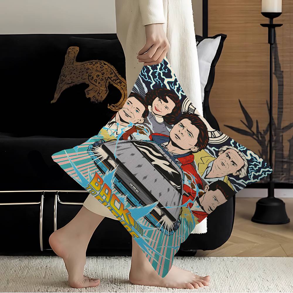 Movie Back To The Future Trilogy Cushion Cover Pillow Cover Decor Pillowcase Printed Cushion Case for Couch
