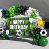 Soccer Party Decorations, 158PCS Soccer Birthday Balloon Garland Arch Kit with Large Happy Birthday Backdrop Banner for Soccer Birthday Party