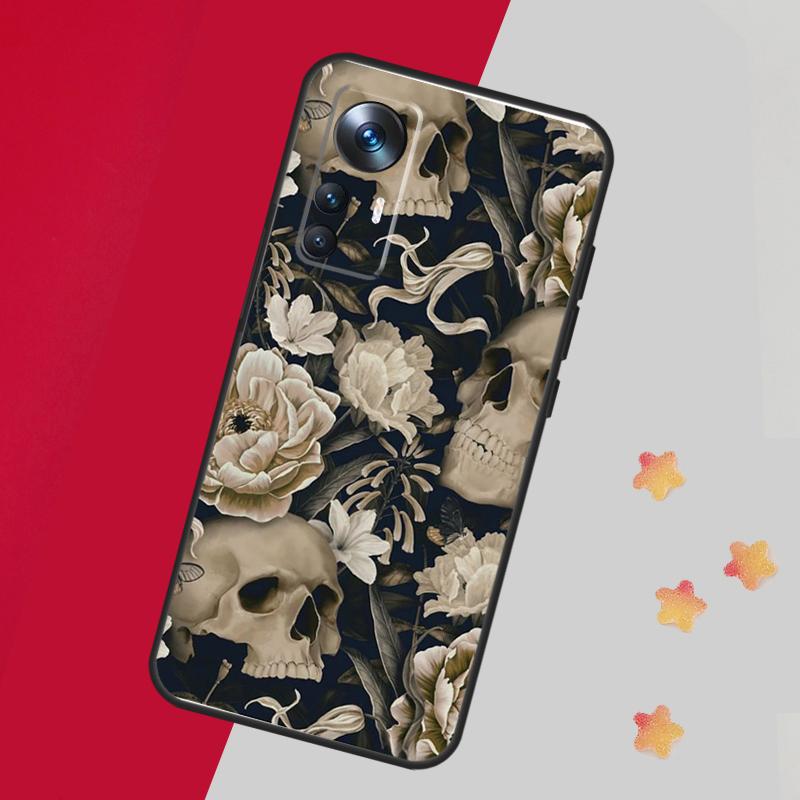 

Чехол с готическим цветочным рисунком и черепом для Xiaomi 13 14 Pro 13T 12T 11T 12 Lite 12X POCO X5 X3 F5 Pro F4 X4 M5 M5s F3 Xiaomi 13T (13T Pro)