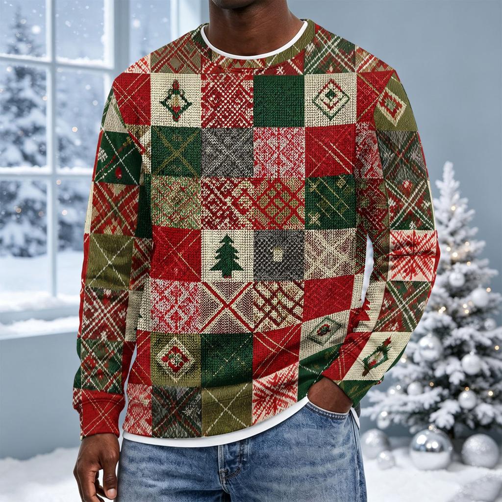 Men's Christmas Neck Pullover Sweatshirt