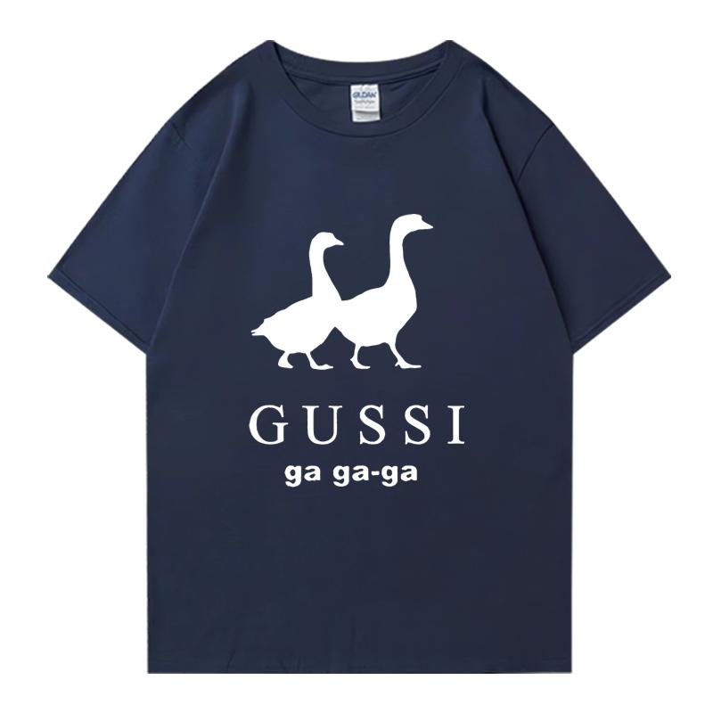 Hochwertiges T-Shirt GUSSI Ga Ga Ga Fashion Lustige Sommer Kurzarm T-Shirts Streetwear Herren Damen Kleidung Baumwolle Unisex Oberteil