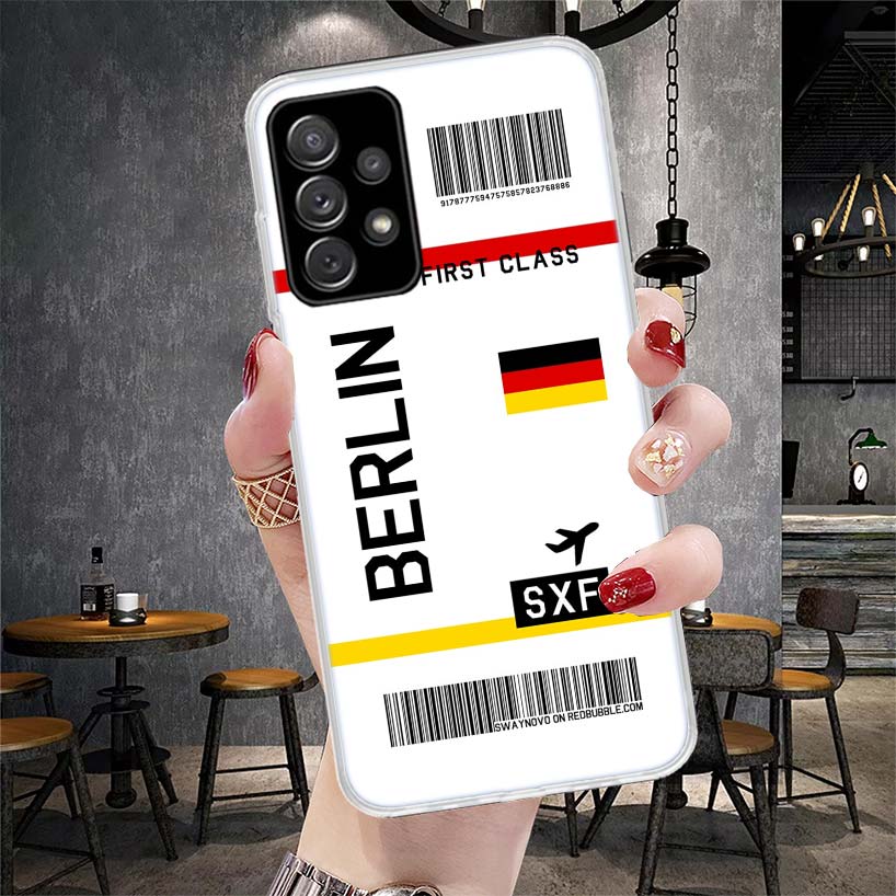 Travel Ticket Label Soft Phone Case For Samsung Galaxy S22 S23 S24 S25 Edge S26 Ultra S20 FE S21 Plus + Fundas Coque Galaxy S20