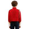 Jungen Trompeten Ehrengarde Team Uniform Marschkapelle Jacke Kontrastfarbe Langarm Reißverschluss Mantel