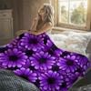 Purple Daisies Glitter Flannel Blanket Perfect for Sofa Office Bed Travel Sleep Read Relax Camping Four Season Use