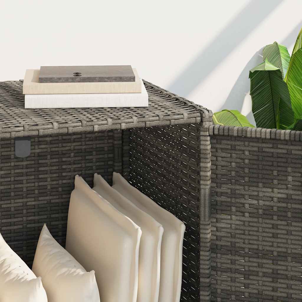 vidaXL Gartenschrank Grau 83x45x76 Cm Poly Rattan