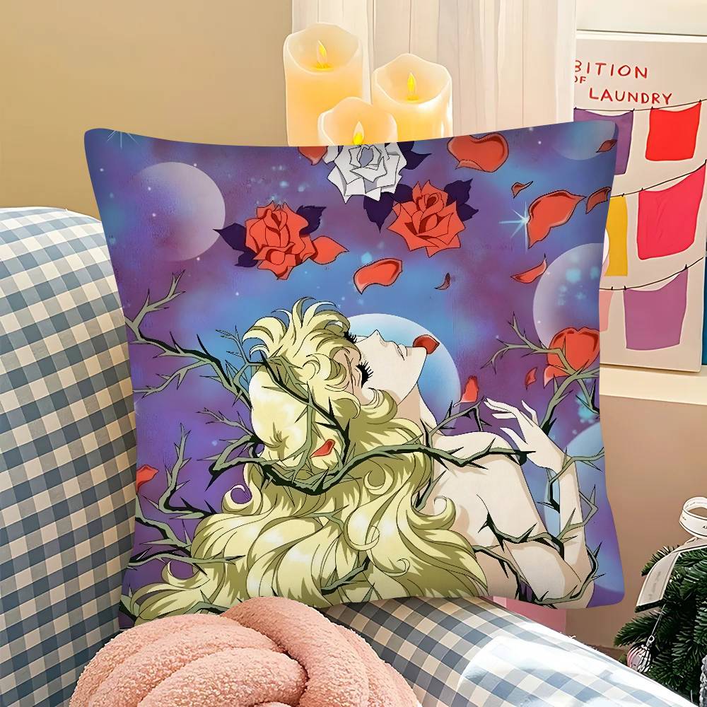 pc Classic The Rose Of Versailles Retro Anime Pillow Case Fashion Square Pillowcase Bedroom Sofa Room Ins Decoration Leisure