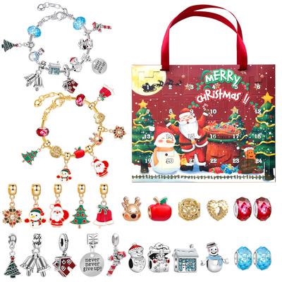 Christmas Advent Calendar Jewelry Gift Box 24 Days Countdown Calendars Jewelry Bracelets for Girls New Year Gift Christmas Decor
