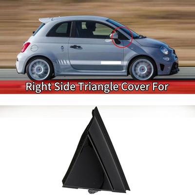 Für Fiat 500 2012-2017 Rechts Türspiegel Flagge Dreieck Abdeckung Zierleiste Glänzend Schwarz