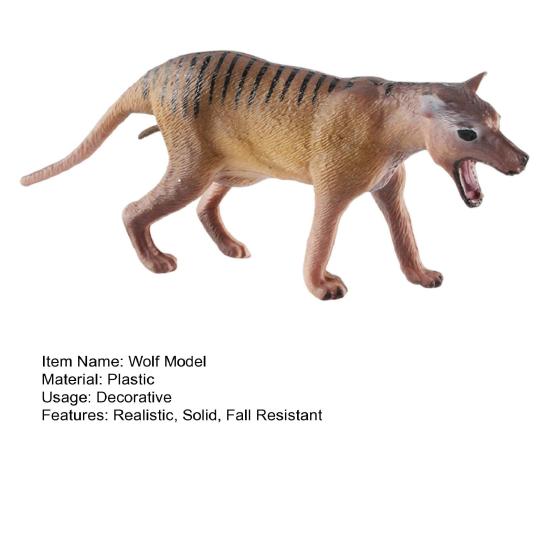 Wolf Statue Model Species Cognition Realistic Wild Animal Miniature Figurine Ornament Plastic Wolf Figurine Model Desktop Decoration Model Gift