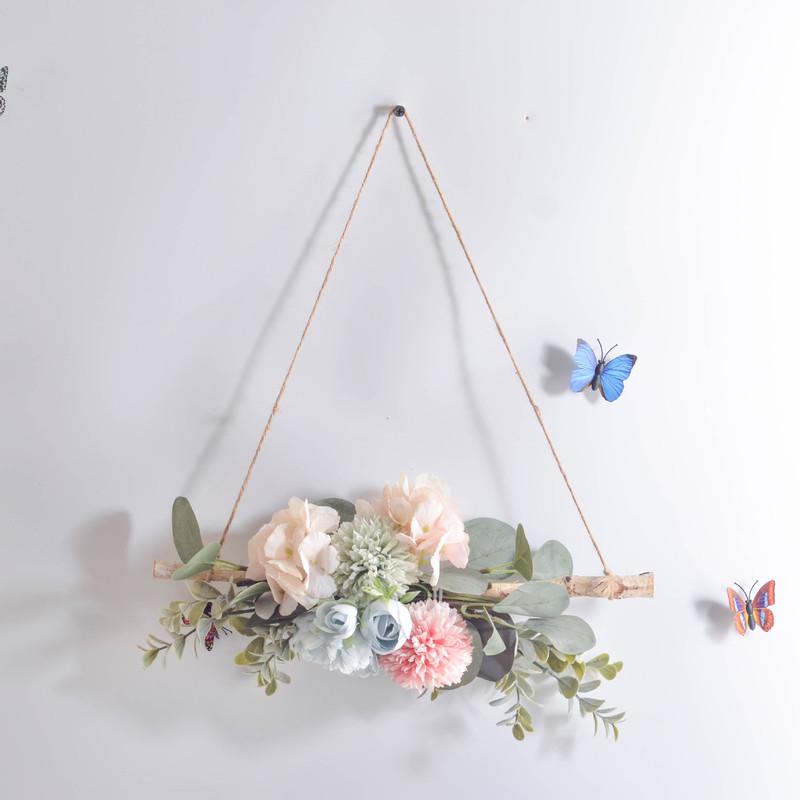 1PC Fake Flower Artificial Wreath Wall Pendant Wedding Aerial Hanging for Party Yard Decor