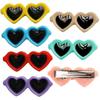 5 Pcs Random Small Size Heart-shaped Sunglasses Simulated Resin Heart-shaped Glasses DIY Accessories Dolls Pets Dog Accessories