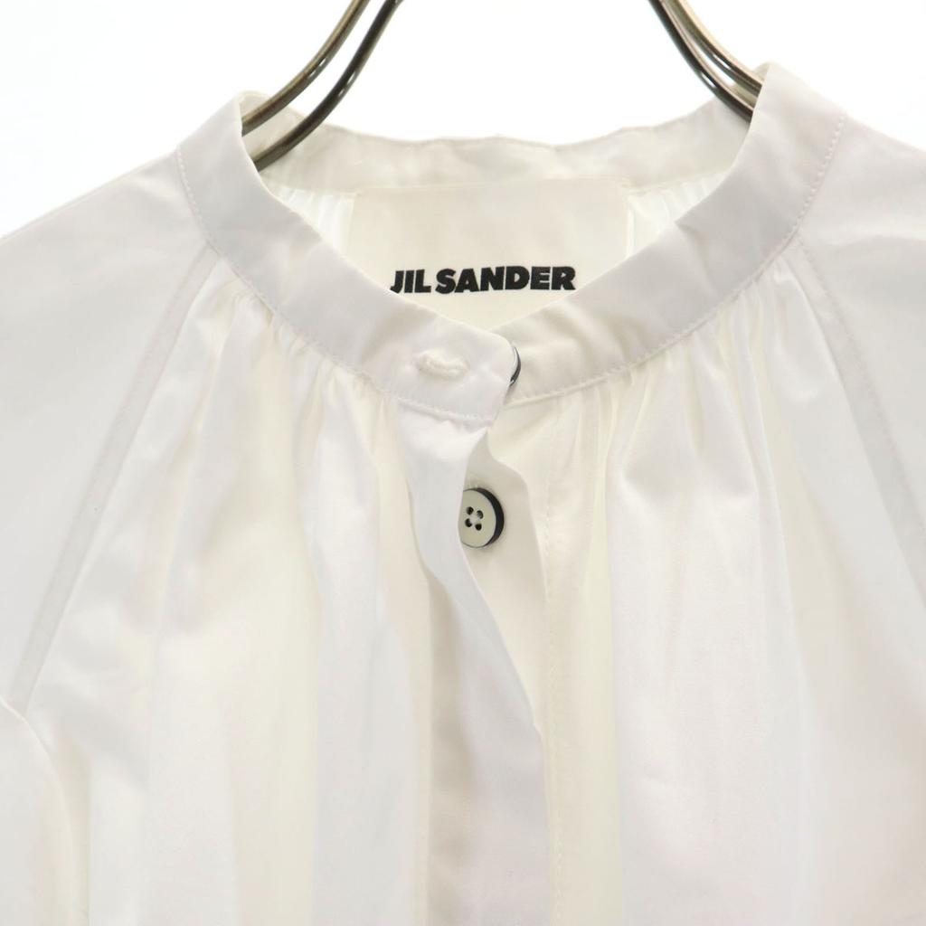JIL SANDER made in Italy Long sleeve Gathered blouse 34 white shirt Women Used