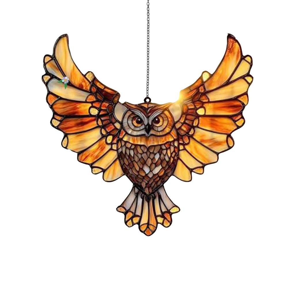 Crystal Sky Stained Art Ornament, Crystal Inspired Acrylic Bird Hanging Decoration, Diamond Art Bird Window Hanging, For Gardens Indoor Window