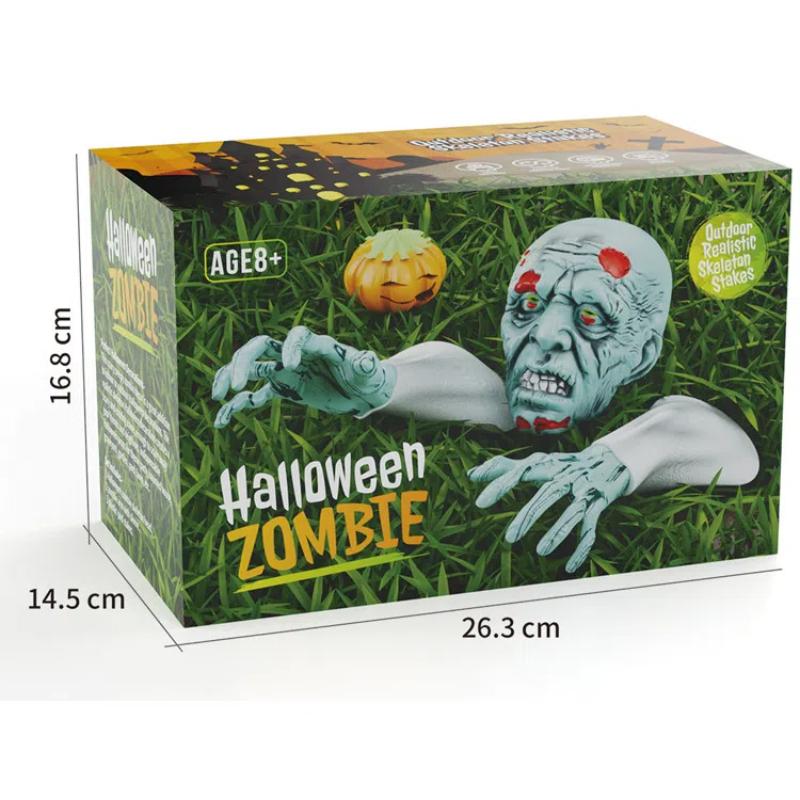 Zombie in the Ground Halloween Decor Set Terrifying Zombie Skull Insert for Lawn Haunted House Secret Room Scene Layout Props