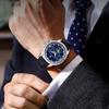 Herren-Quarzuhr mit Diamantenbesatz, Drei-Augen-Sechs-Zeiger-Mondphasen-Zifferblatt, Wasserdichte Herrenuhr mit Leuchtzeigern für Business und Freizeit, Geschenk für die Feiertage
