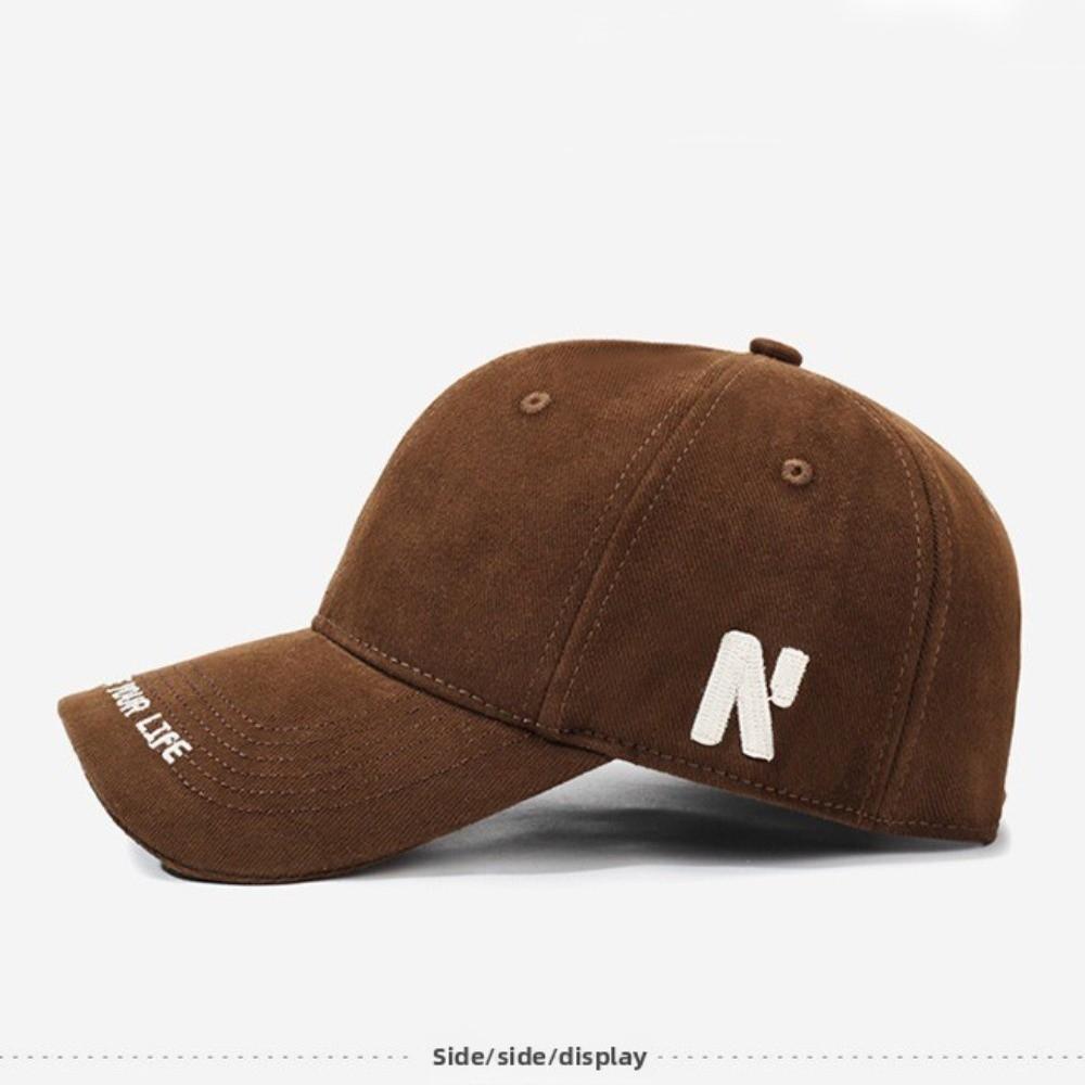 Enlarged Design Letter Embroidery Cap Versatile Sunshade Cap Trendy Face-Slimming Cap  Unisex