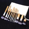 Foundation Brush, Loose Powder Brush, Eye Shadow Brush, 11 Bamboo Handles, Linen Bag, Makeup Brush Set, Beauty Tools, Makeup Brushes