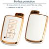 Tpu Key Fob Cover Gold Trim Case Fits For 2012- Toyota Avalon Camry Corolla Highlander Rav4