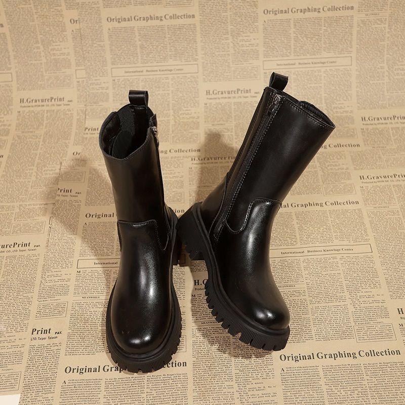 Chelsea Martin Boots 2025 New Autumn Spring and Autumn Women's Platform Women's Short Boots Advanced Cigarette Boots Single Boot Tide