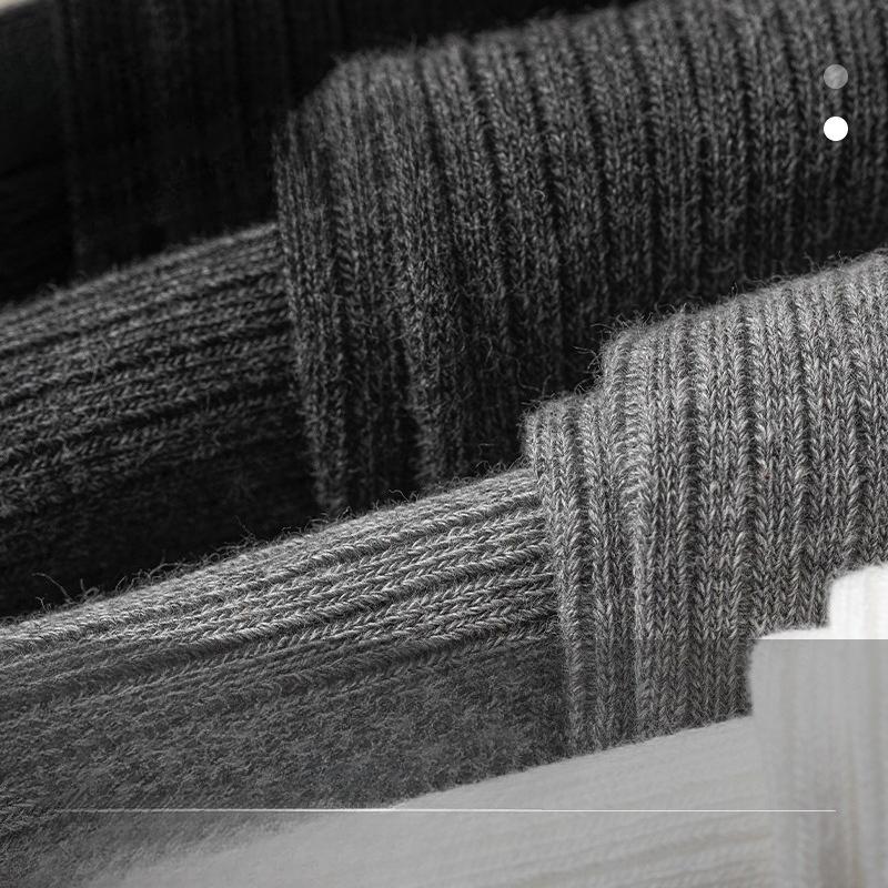 Chaussettes Pile Chaussettes pour Femmes, Pédale Demi-Pied Printemps et Automne, Chaussettes en Coton Couleur Unie pour Automne et Hiver, Chaussettes Mi-Mollet, Bas Longs