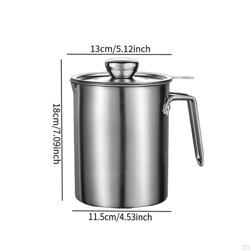 Oil Strainer Keeper Multipurpose Can with Dustproof Lid Kitchen Tool