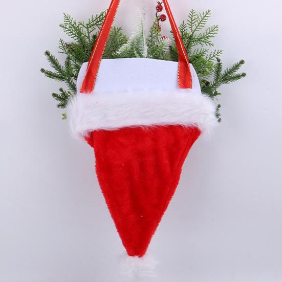 Hat Wreath LED Lighted Santa Hat Wreath with Artificial Pine