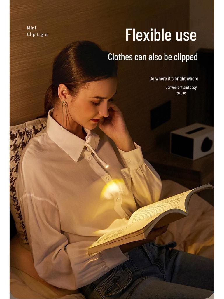 Compact USB Rechargeable LED Desk Lamp - Eye-Friendly Reading Light & Student Gift