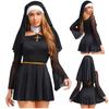 Damer Frekk Nonne Kostyme Halterneck Nettingermer Culotte-stil Kjole Hodeplagg Partykostyme