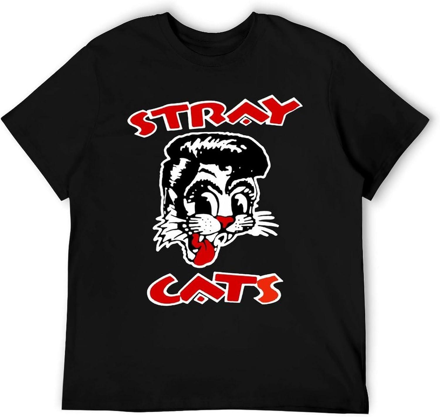 

Men s Rockabilly Cool Cat Graphic T-Shirt – Retro Tattoo-Inspired Vintage Style Tee, Cotton Crew Neck, Funny Casual Top XXXXXL чорний