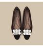 Burgundy Suede Rhinestone Flats with Square Toe - Women's Low Heel Slip-On Shoes for Autumn/Winter 2025.