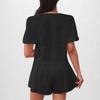 Women's Loose Casual Solid Color Short Sleeve Top Loose Shorts Set