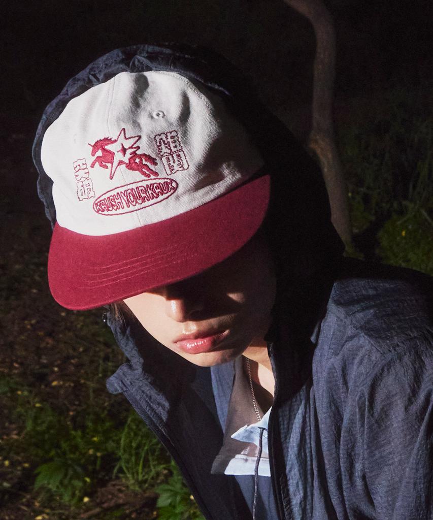 Keuleogsi Unicorn Star Two-Tone Ball Cap - Red/White