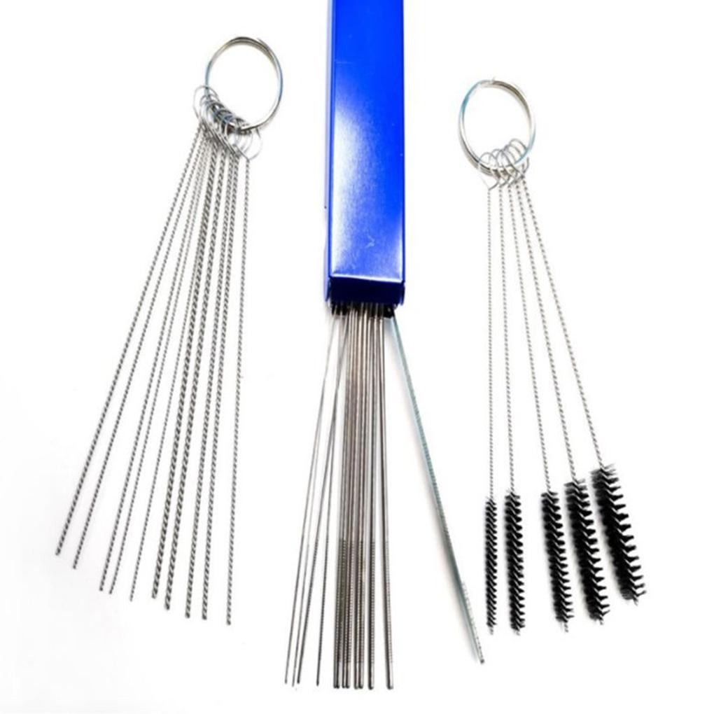 Universal Motorcycle Engine Carburetor Jet Tool Set Unclogging Needle Brush Kit Cleaning Tools Repair Maintenance