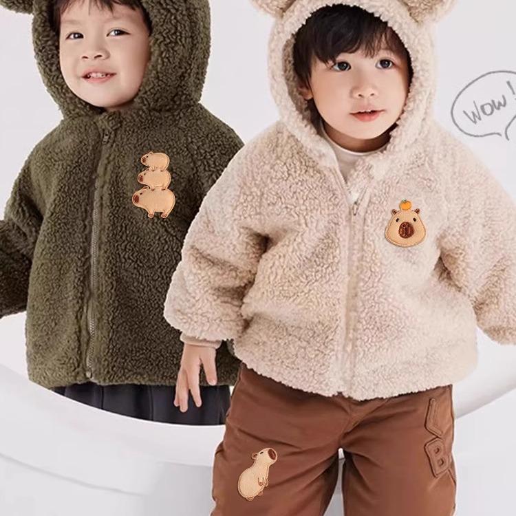 Kapibara Self-Adhesive Patch Sticker Plush Clothes Hole Repair Cloth Sticker Down Jacket Seamless Embroidery Hand Account Decoration