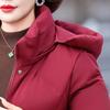 Middle Age Women Winter Down Coats Vintage Parkas Hooded Plus Size Elegant Thick Warm Down Jackets Woman Outerwears