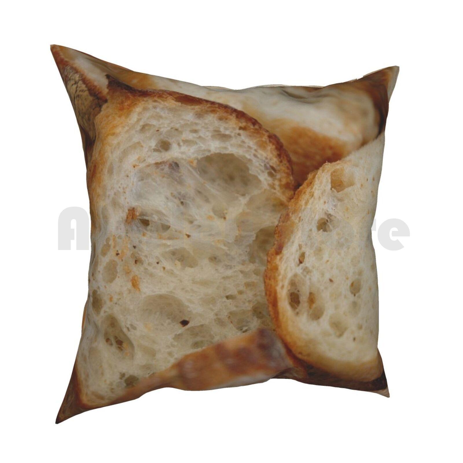 Artisan Bread Slices Pillow Case Printed Home Soft Throw Pillow Artisan Bread Artisan Bread Slices Artisan Breads Bread 30x30cm 12x12in