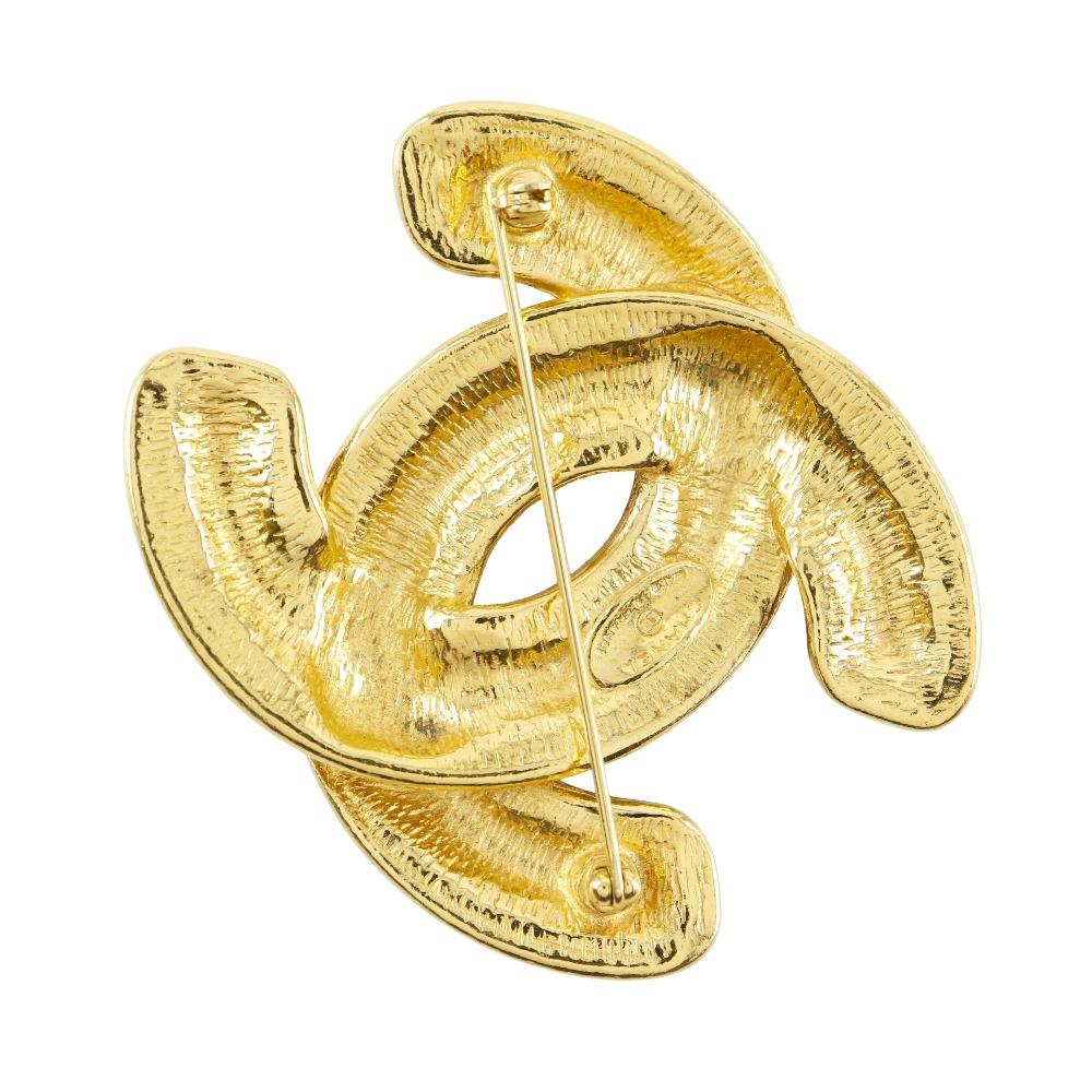 Chanel Matelasse COCO Markenzeichen Brosche vintage Vergoldet 38,3g Damen Gebraucht