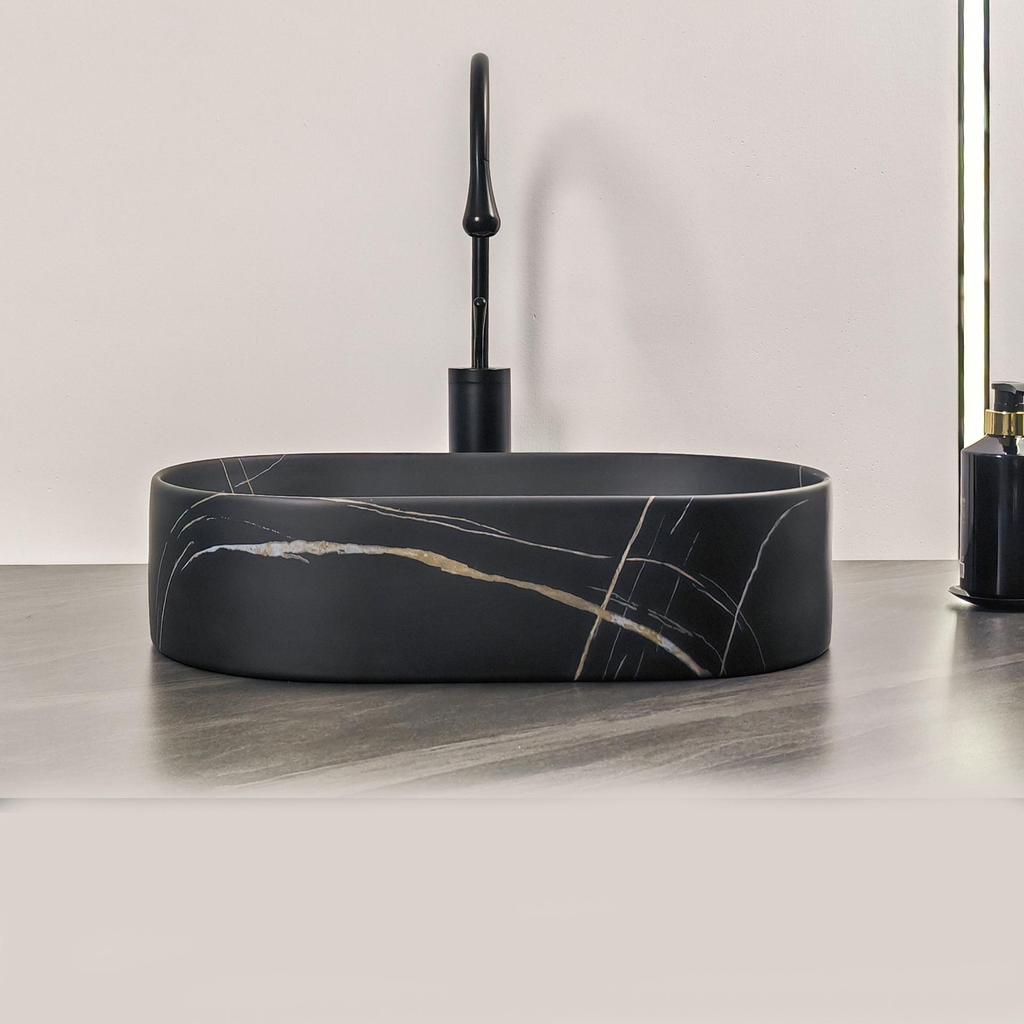 Łazienkowy blat Ceramiczna umywalka Prostokątna umywalka Porcelanowa owalna umywalka