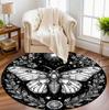 Boho Style Black White Bee Area Rug Anti-slip Floor Mat for Living Room Bedroom Home Decor Vintage Ethnic Pattern Carpet