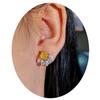 BELLA BOX Luxus Prinzessin Quadratische Gelbe CZ Ohrstecker für Frauen Helle Accessoires Schöne Weibliche Ohrringe Party Modeschmuck