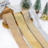 2M Christmas Ribbon Gold Silver Polyester Gliter Ribbon DIY Xmas Tree Bow Ornaments Kids Gifts Packaging Navidad Home Decoration