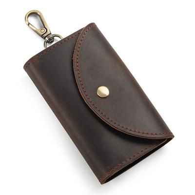 Genuine Leather Retro Key Bag, Crazy Horse Leather Simple Casual Coin Purse, 30% Discount Waist Men's Hanging Bag